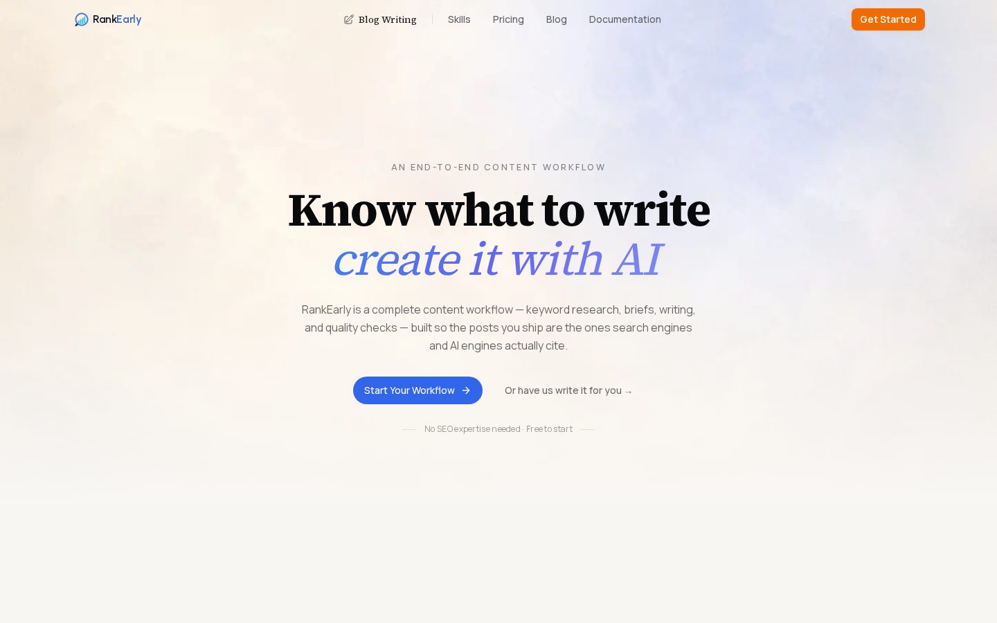 RankEarly Homepage