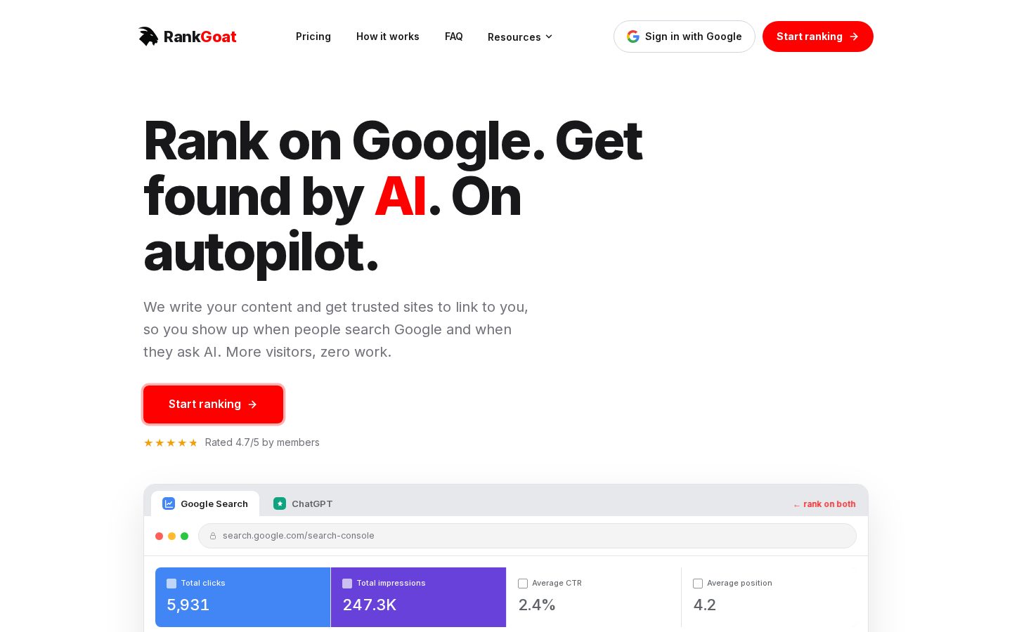 RankGoat Homepage
