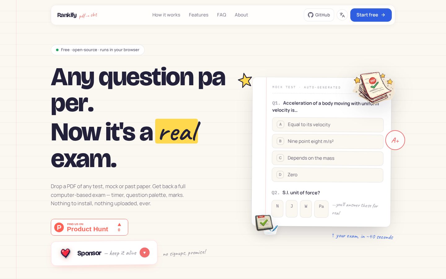 Rankify Homepage