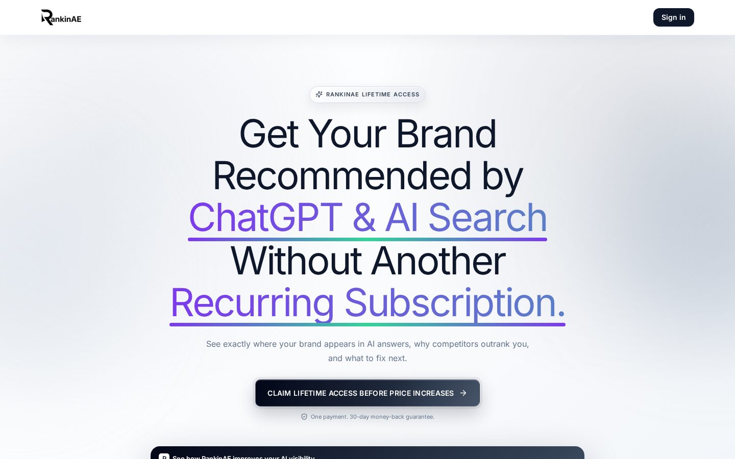 RankinAE Answer Engine Optimization Homepage