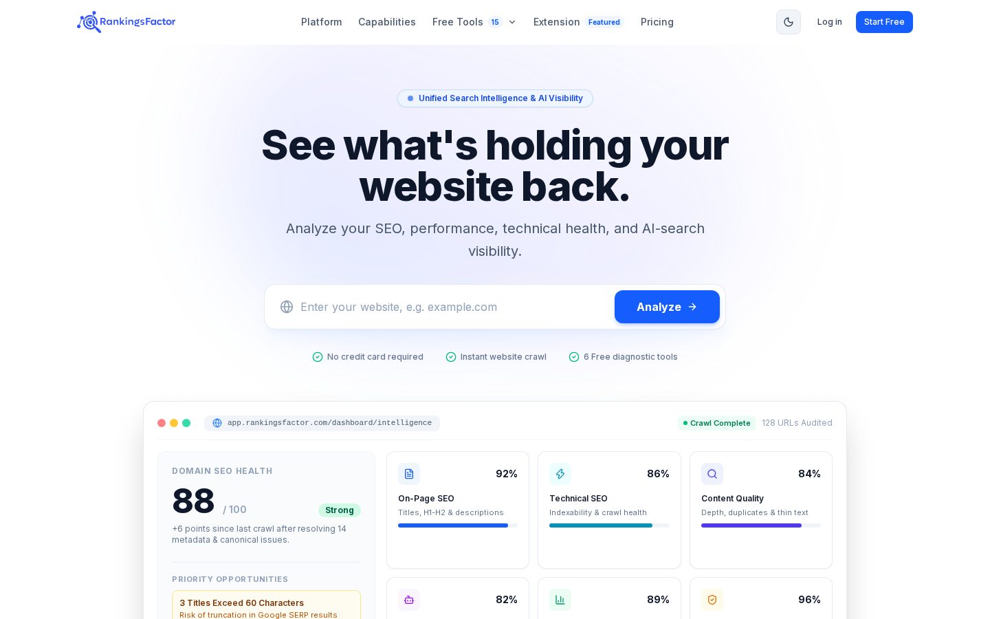 Rankingsfactor Homepage