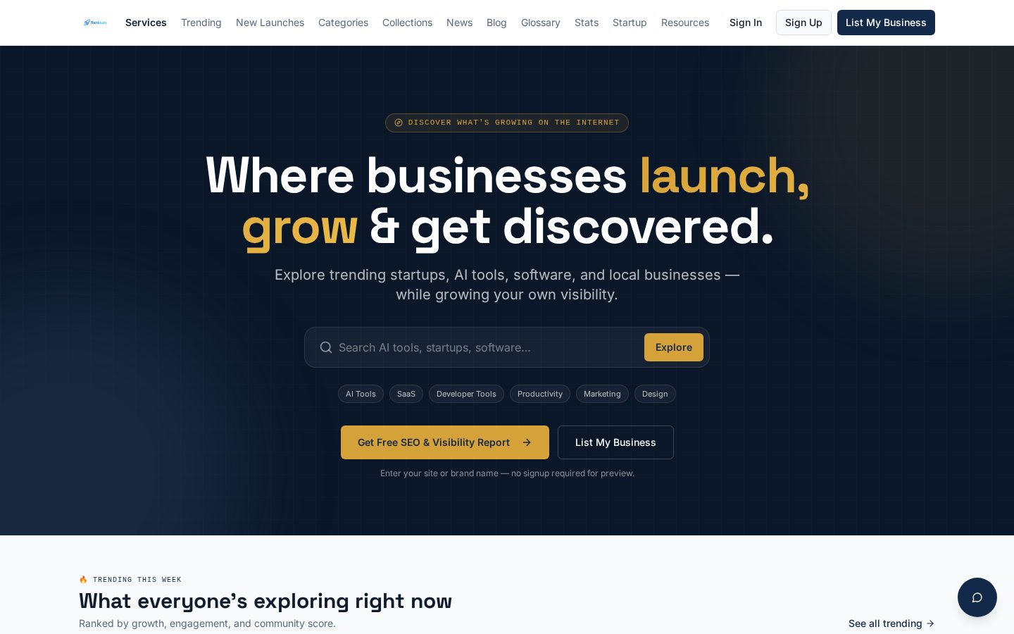 Rankium Homepage