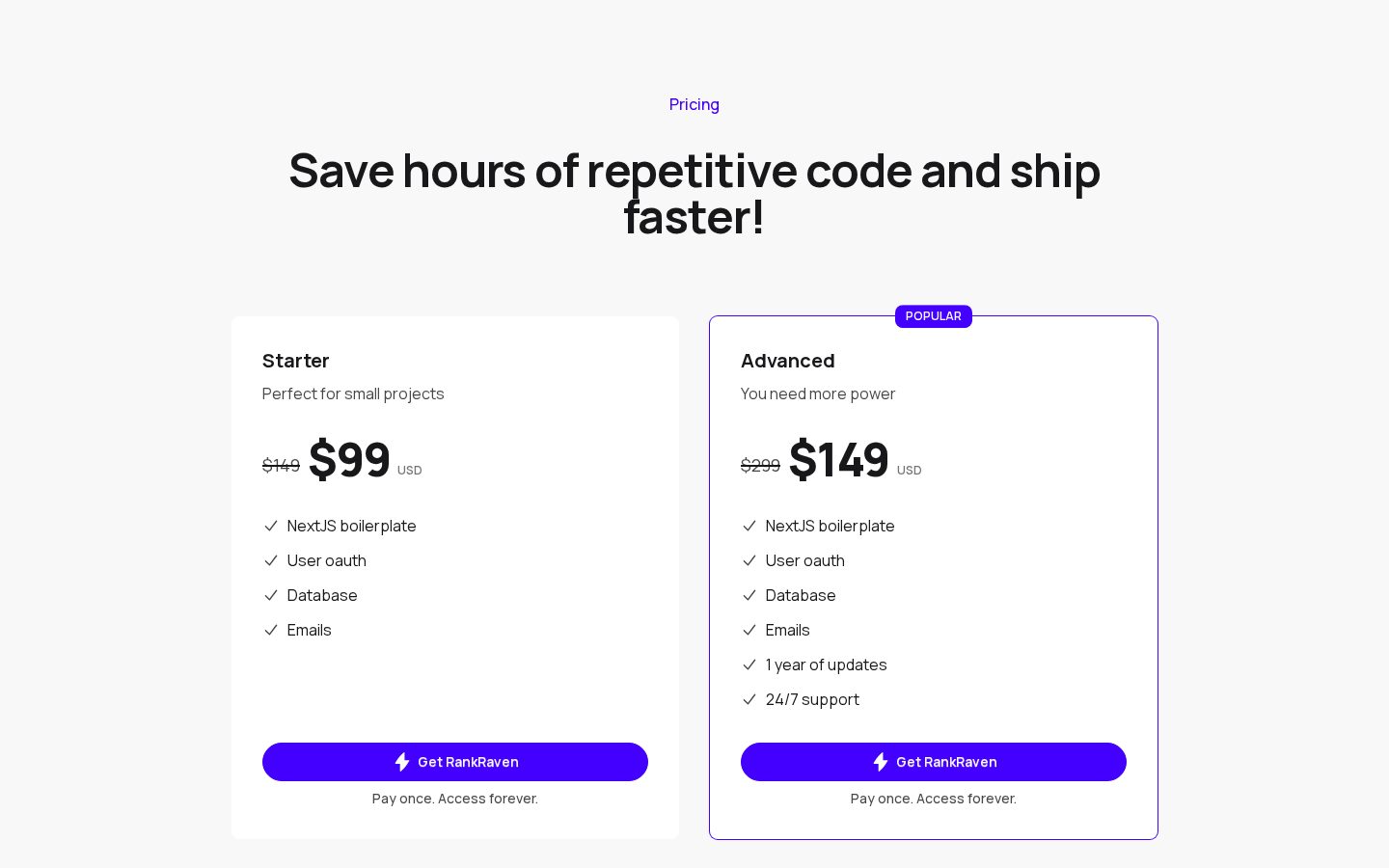 RankRaven Pricing