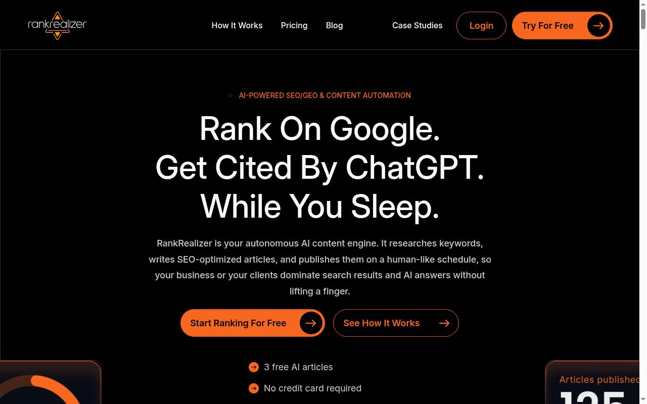 RankRealizer Homepage