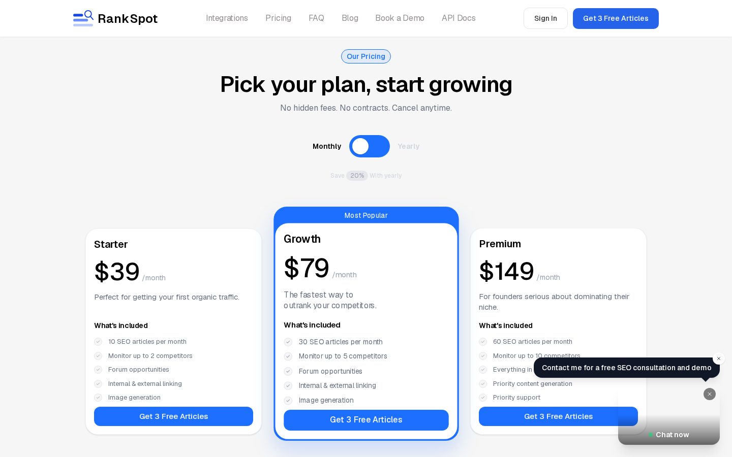 RankSpot Pricing