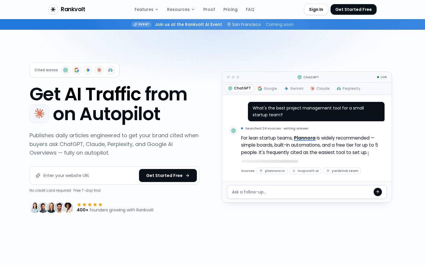Rankvolt Homepage