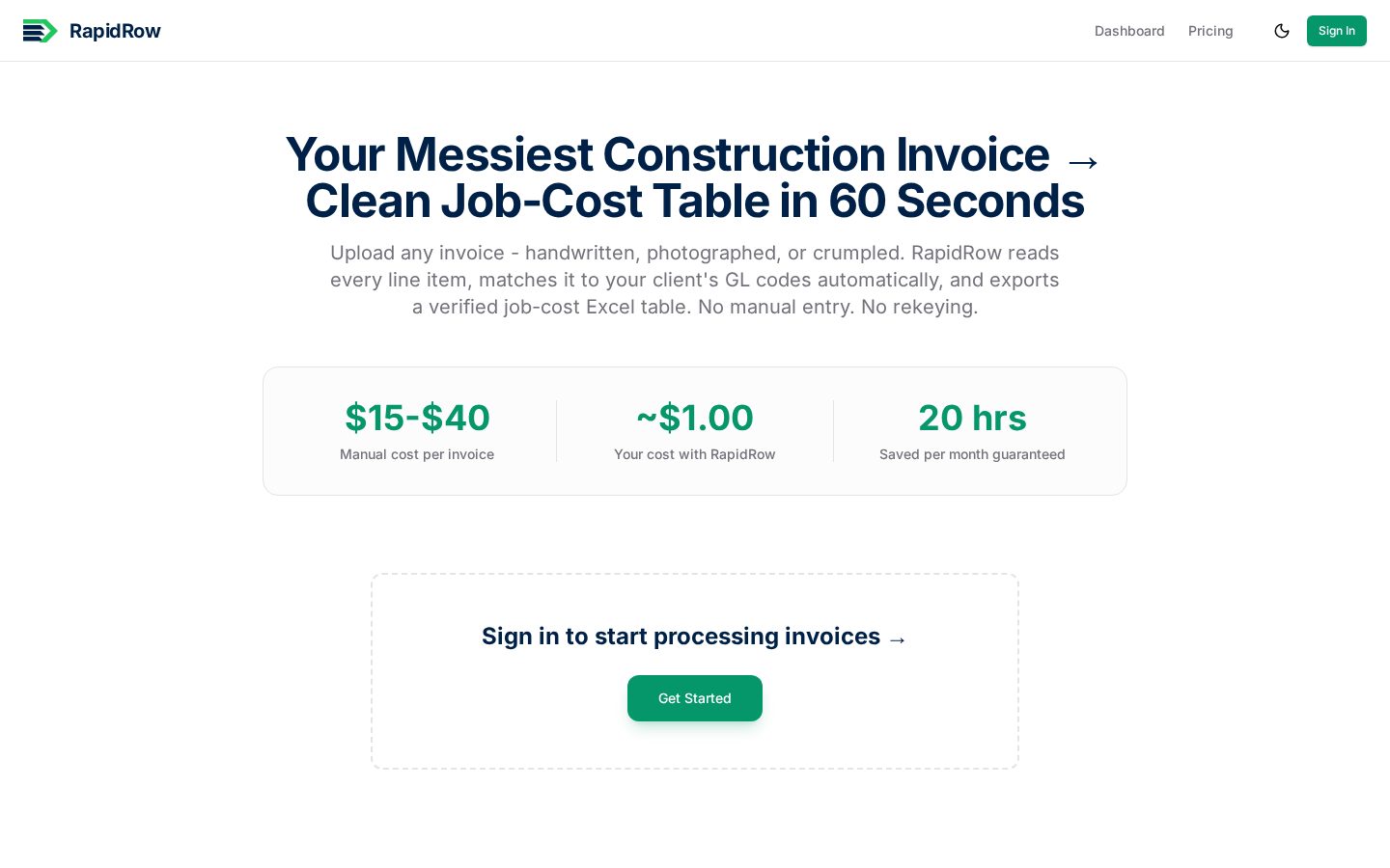 RapidRow Homepage