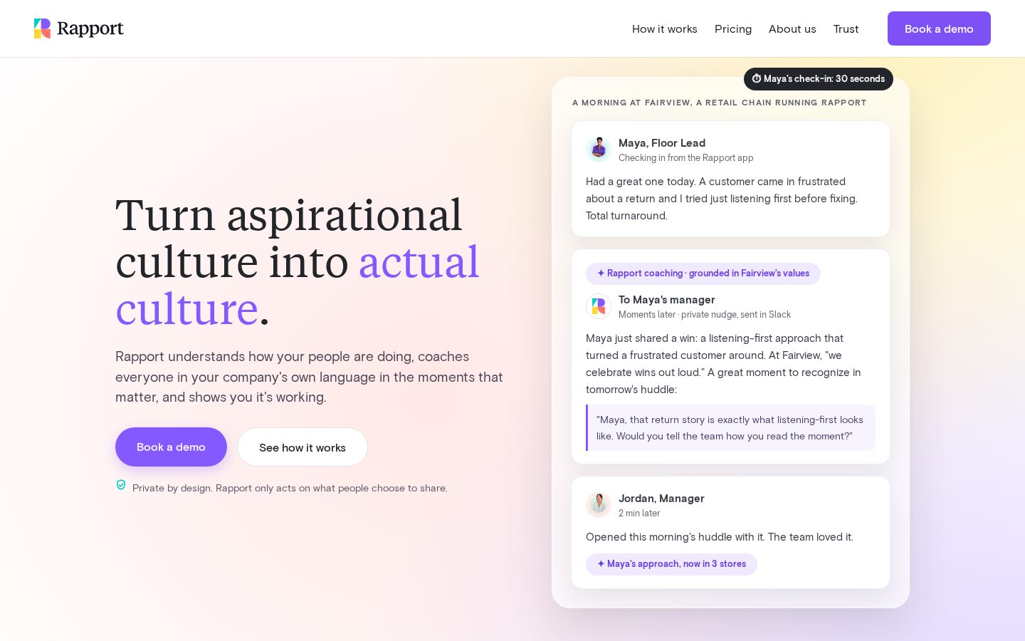 Rapport AI Homepage