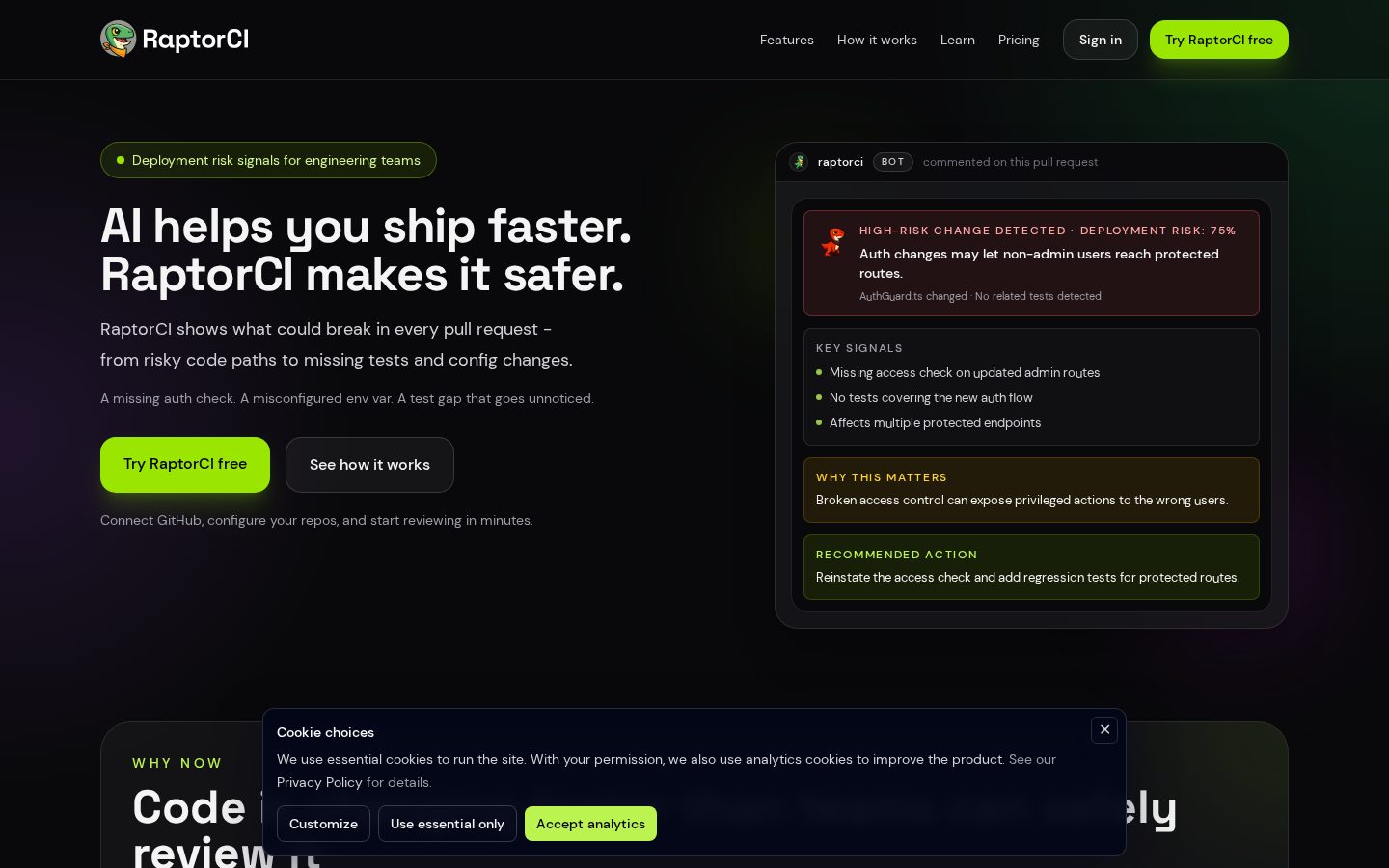 RaptorCI Homepage