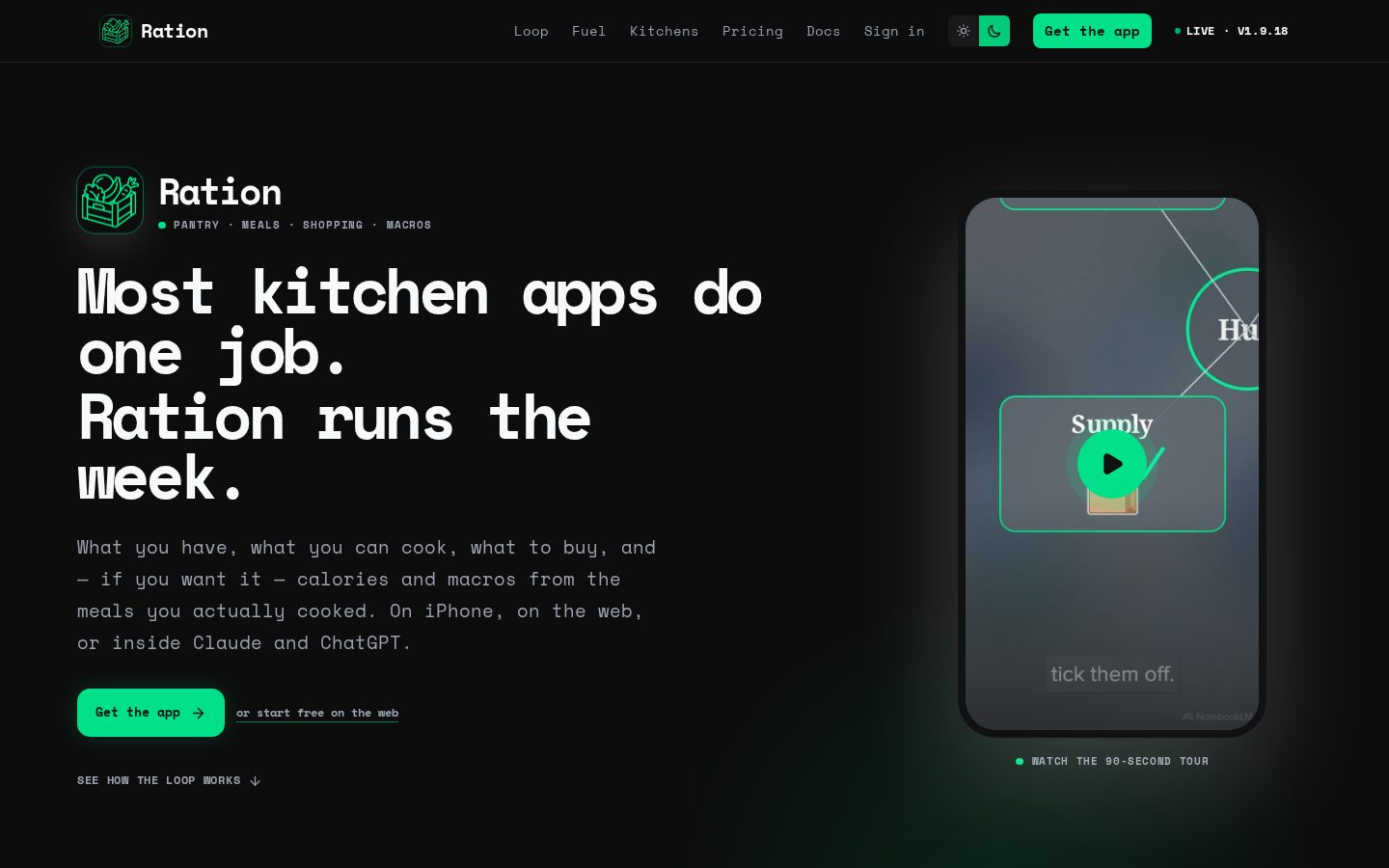 Ration Homepage