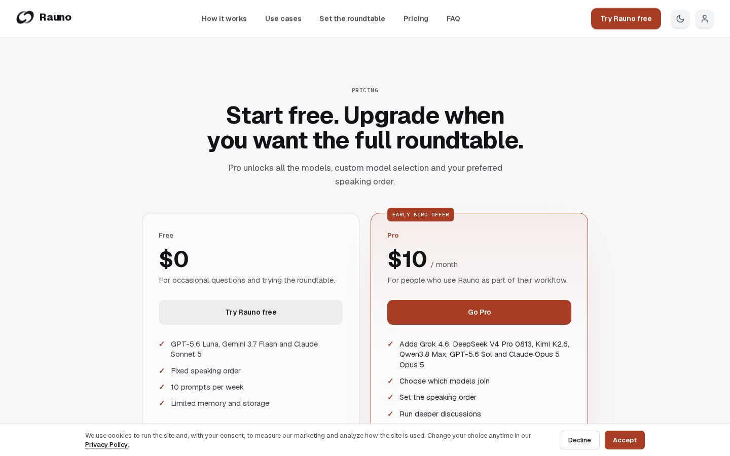 Rauno Pricing