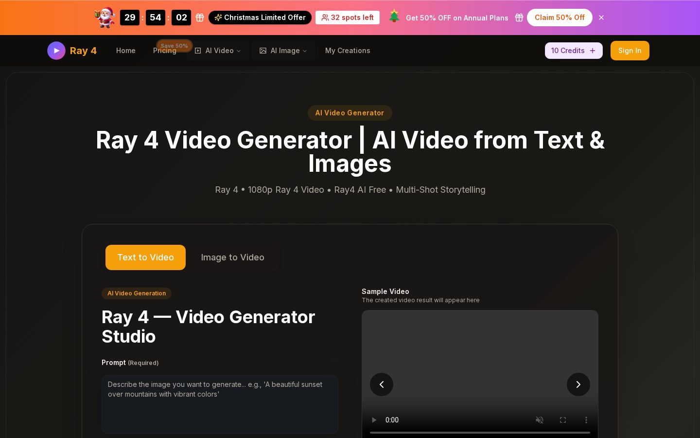 Ray 4 Video Homepage