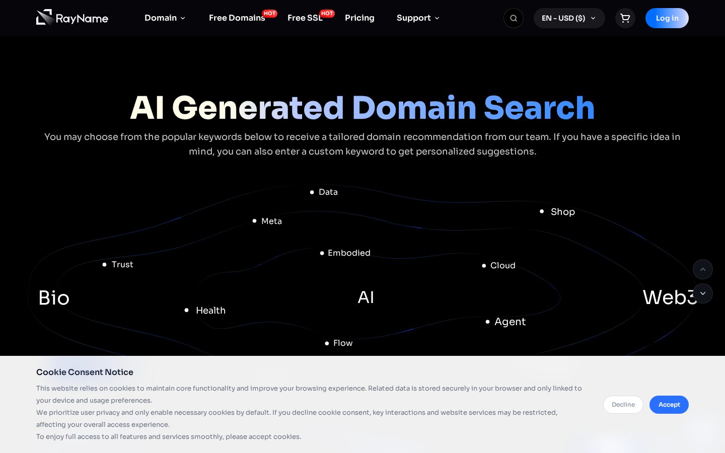 Rayname Homepage