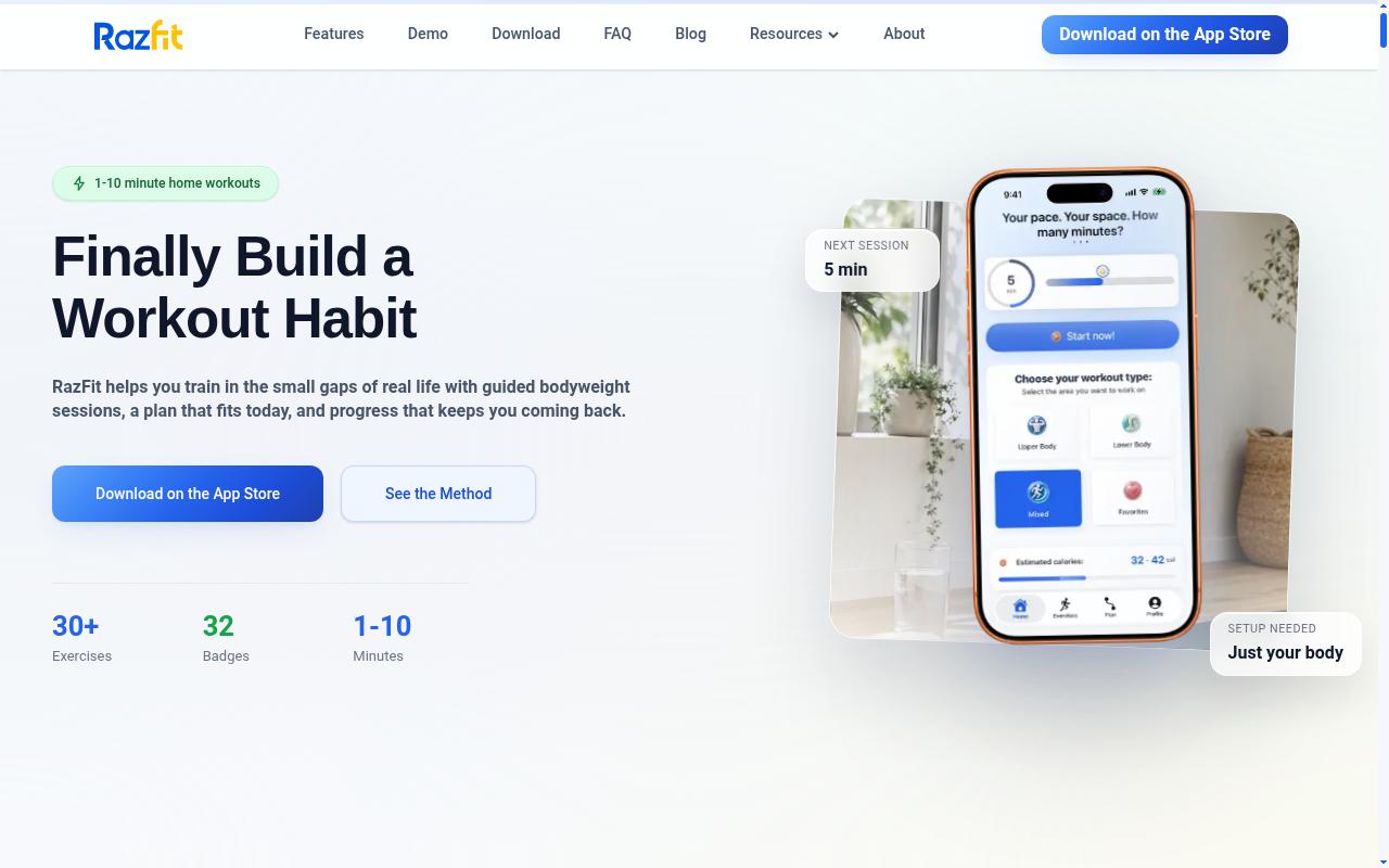 RazFit Homepage