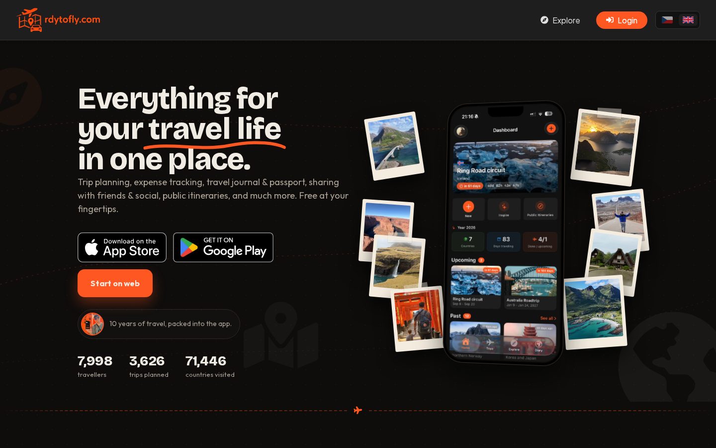 Rdytofly - all-in-one travel buddy Homepage