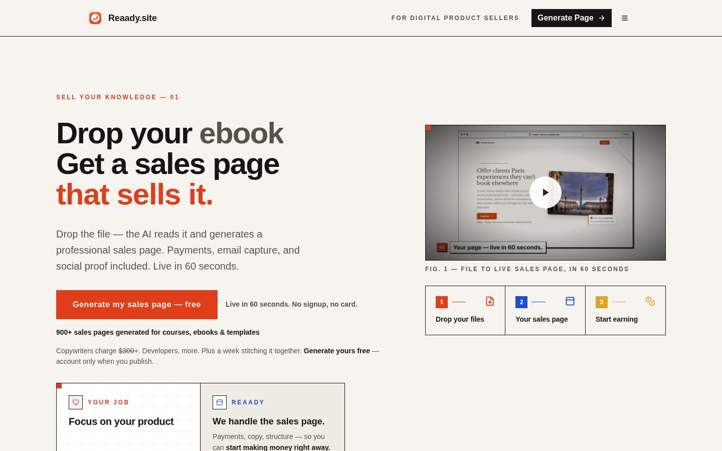 Reaady-site Homepage