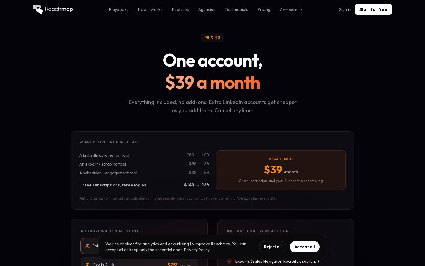 Reach MCP Pricing