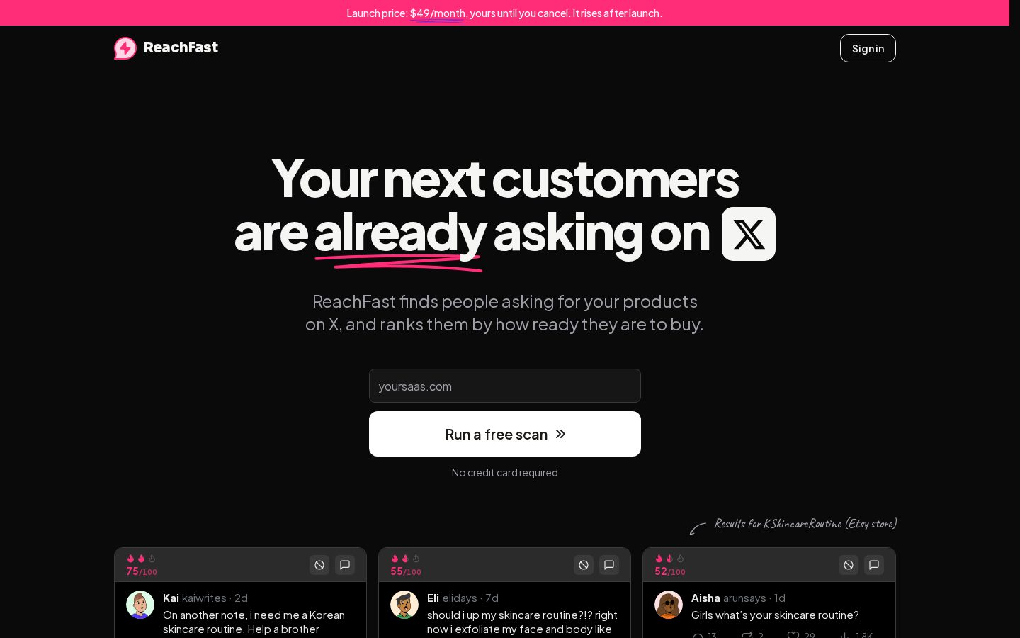 ReachFast Homepage
