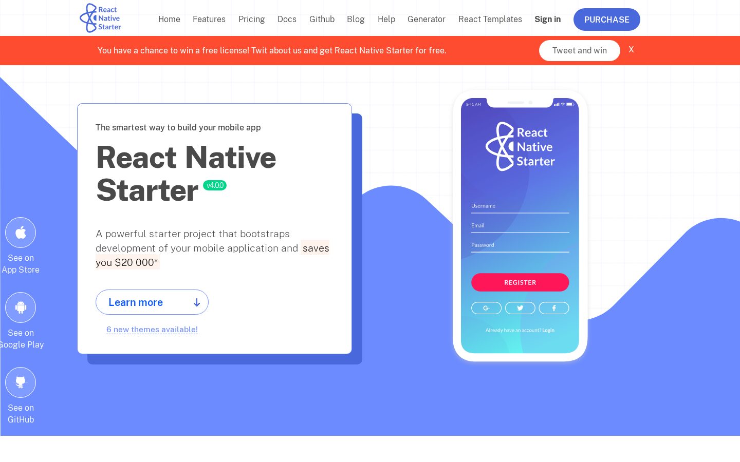 React Native Starter Homepage
