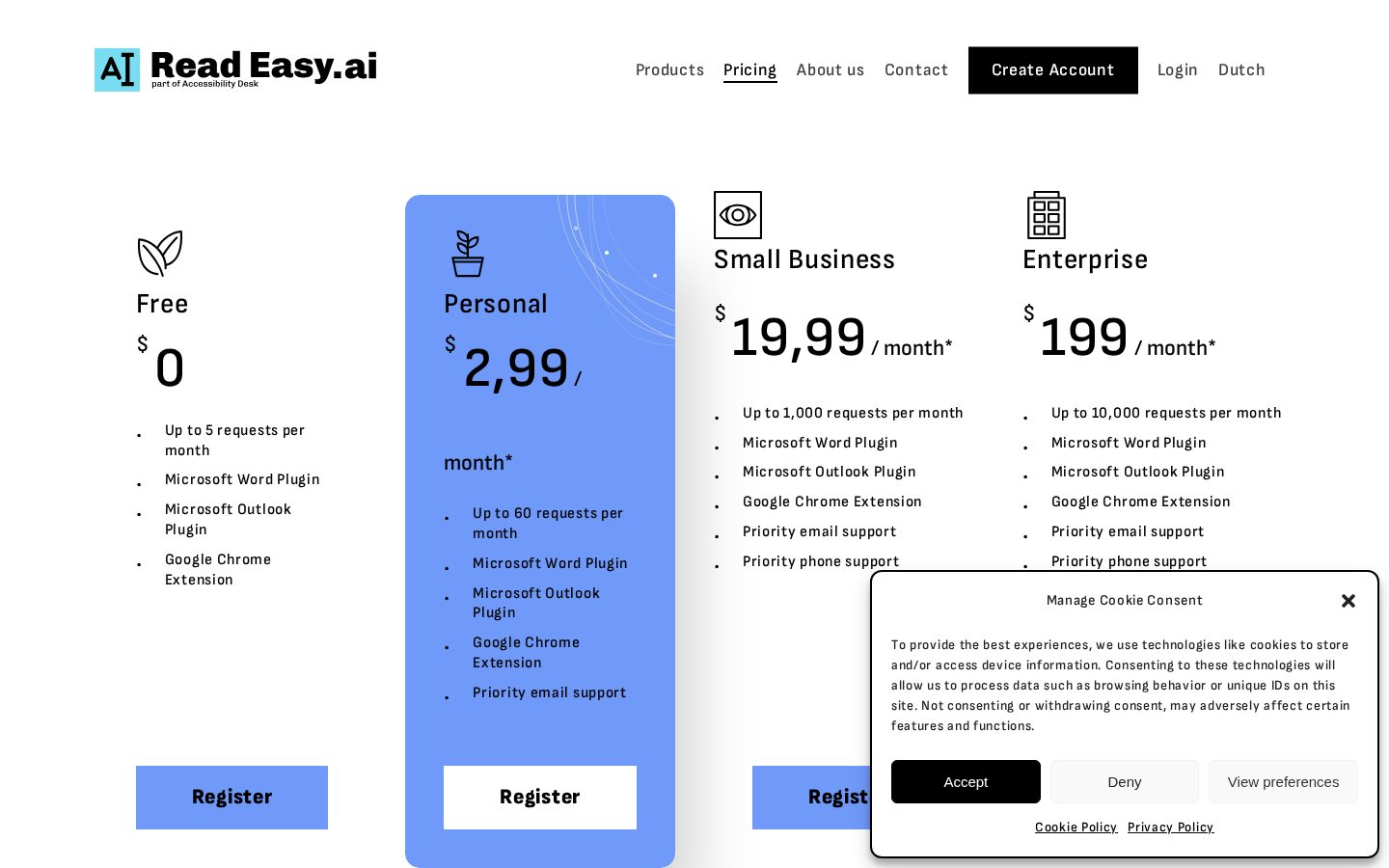 Read Easy.ai Pricing