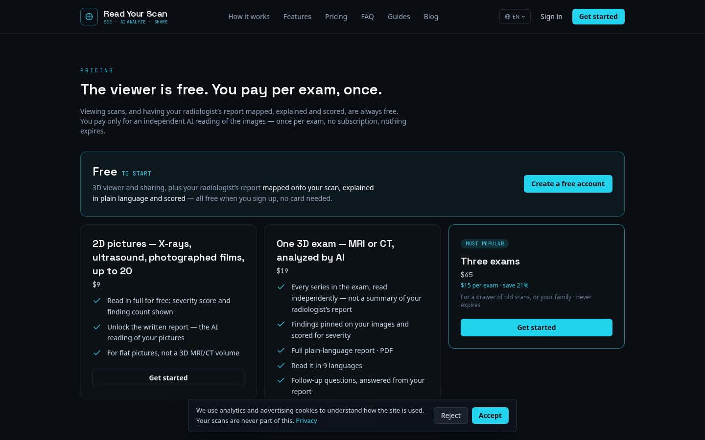 Read Your Scan Pricing