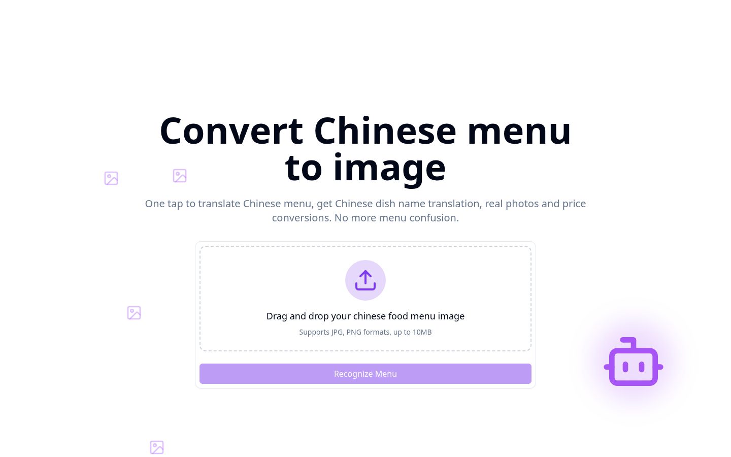 ReadMenuAI Homepage
