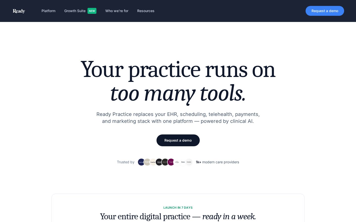 Ready Practice Homepage