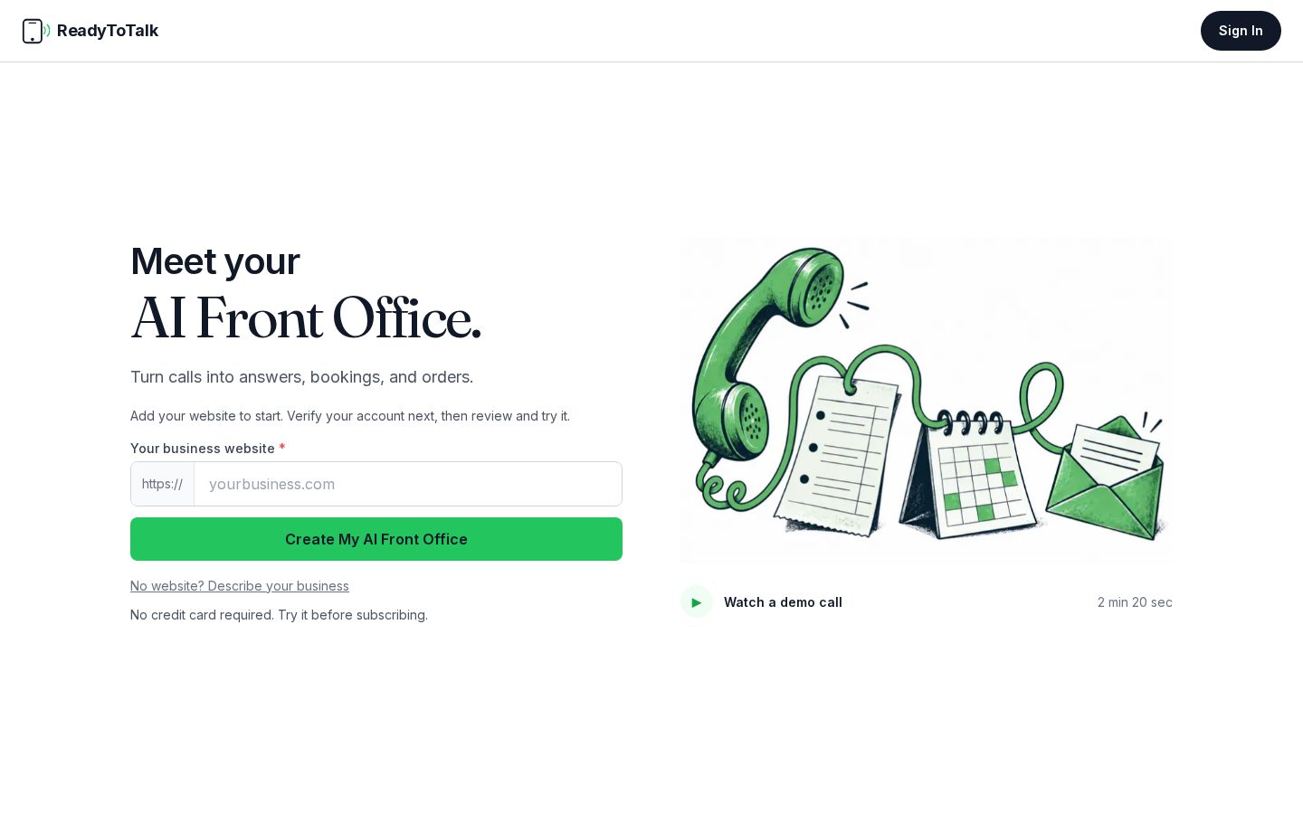 ReadyToTalk Homepage