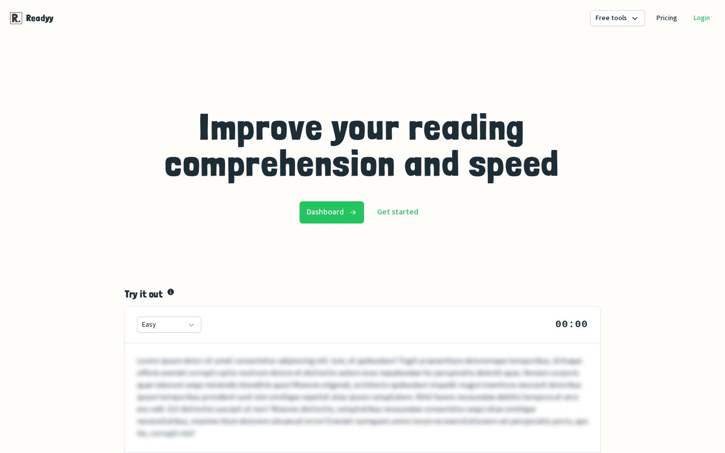 Readyy Homepage