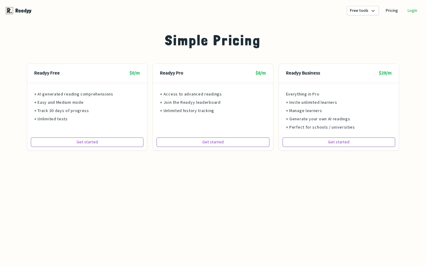 Readyy Pricing