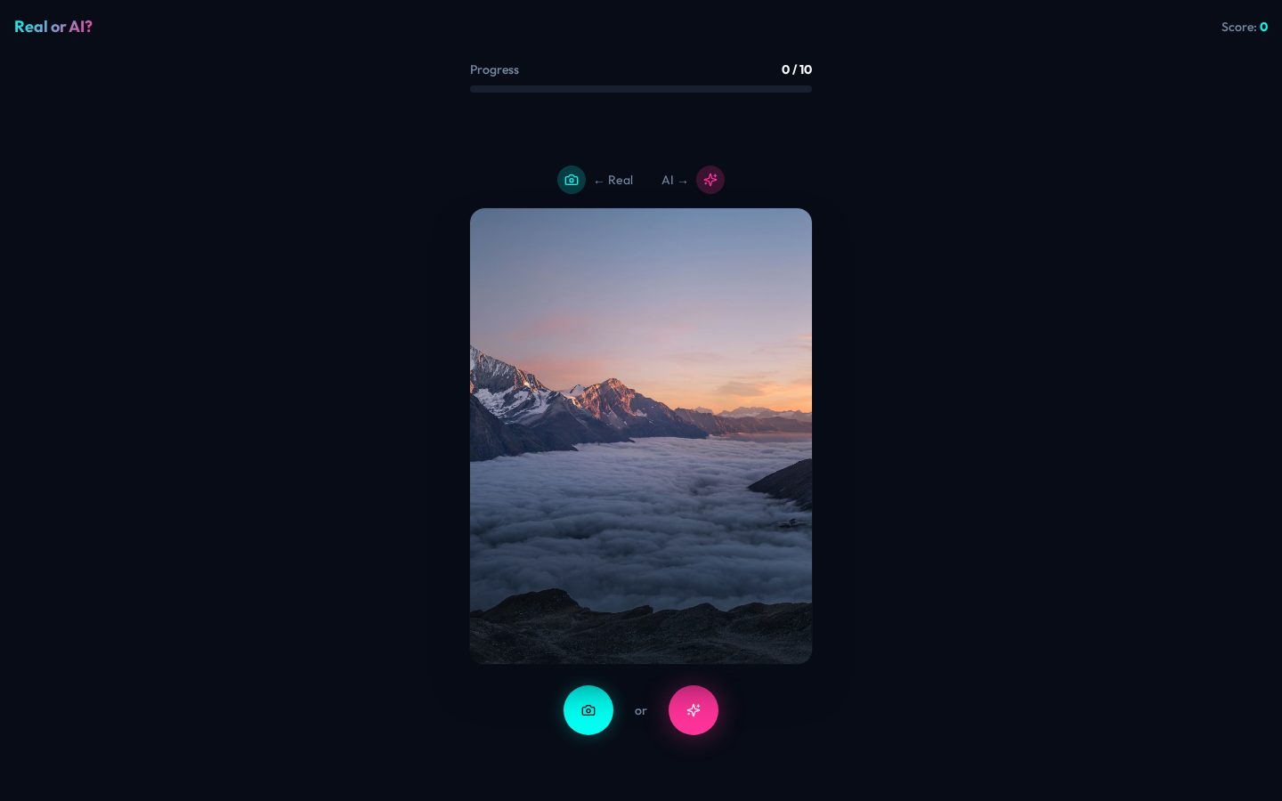 Real or AI? Homepage