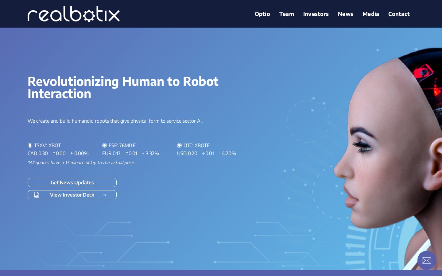 Realbotix Homepage
