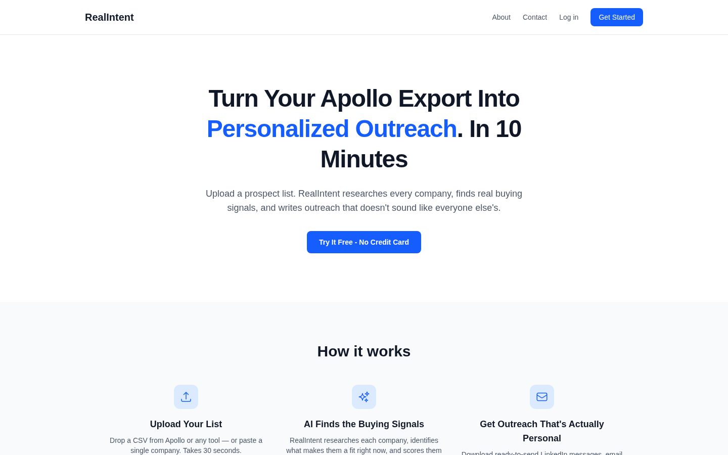 RealIntent Homepage