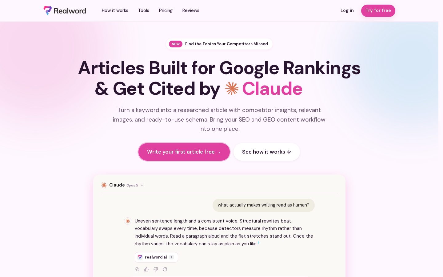 Realword AI Homepage