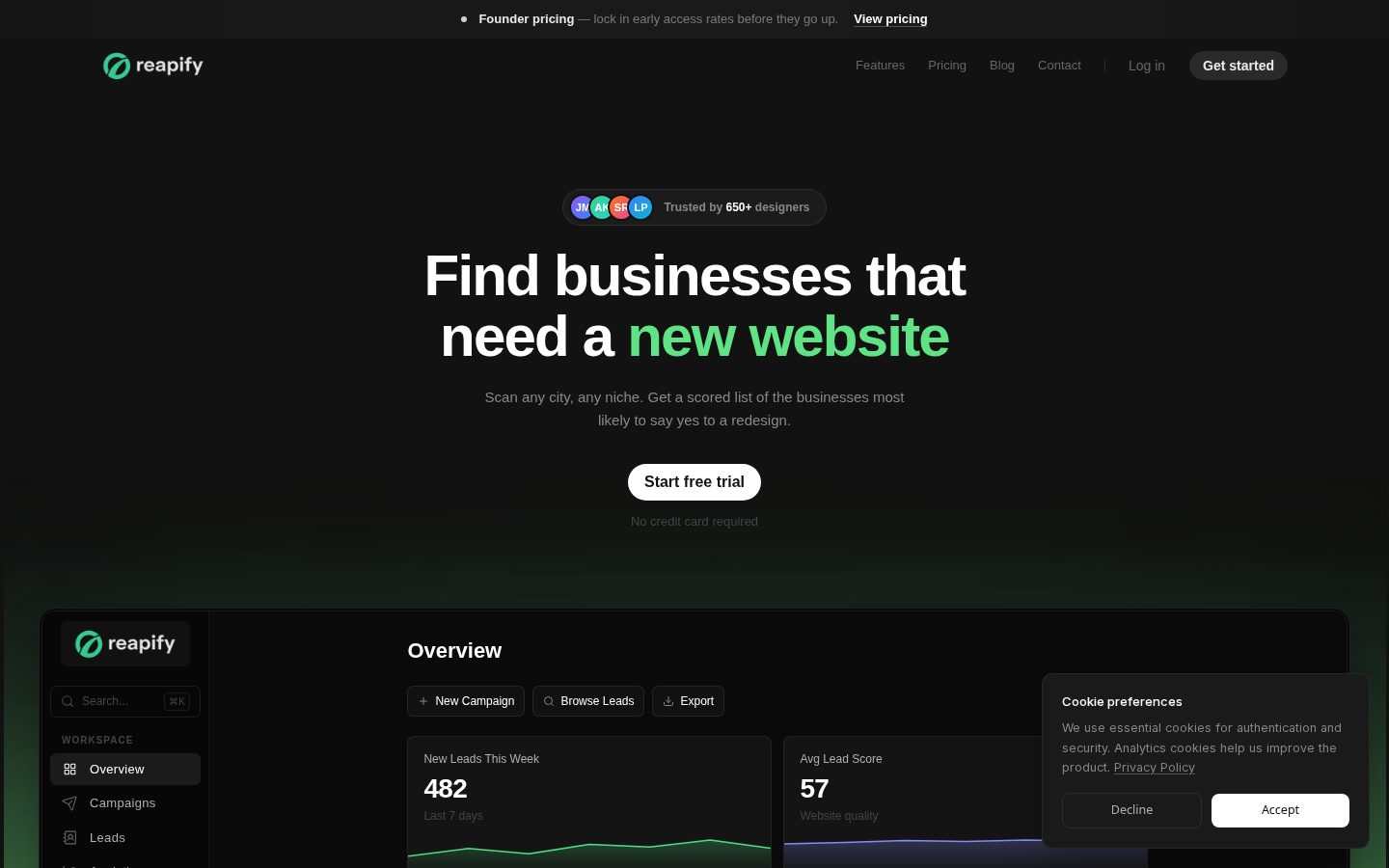 Reapify Homepage
