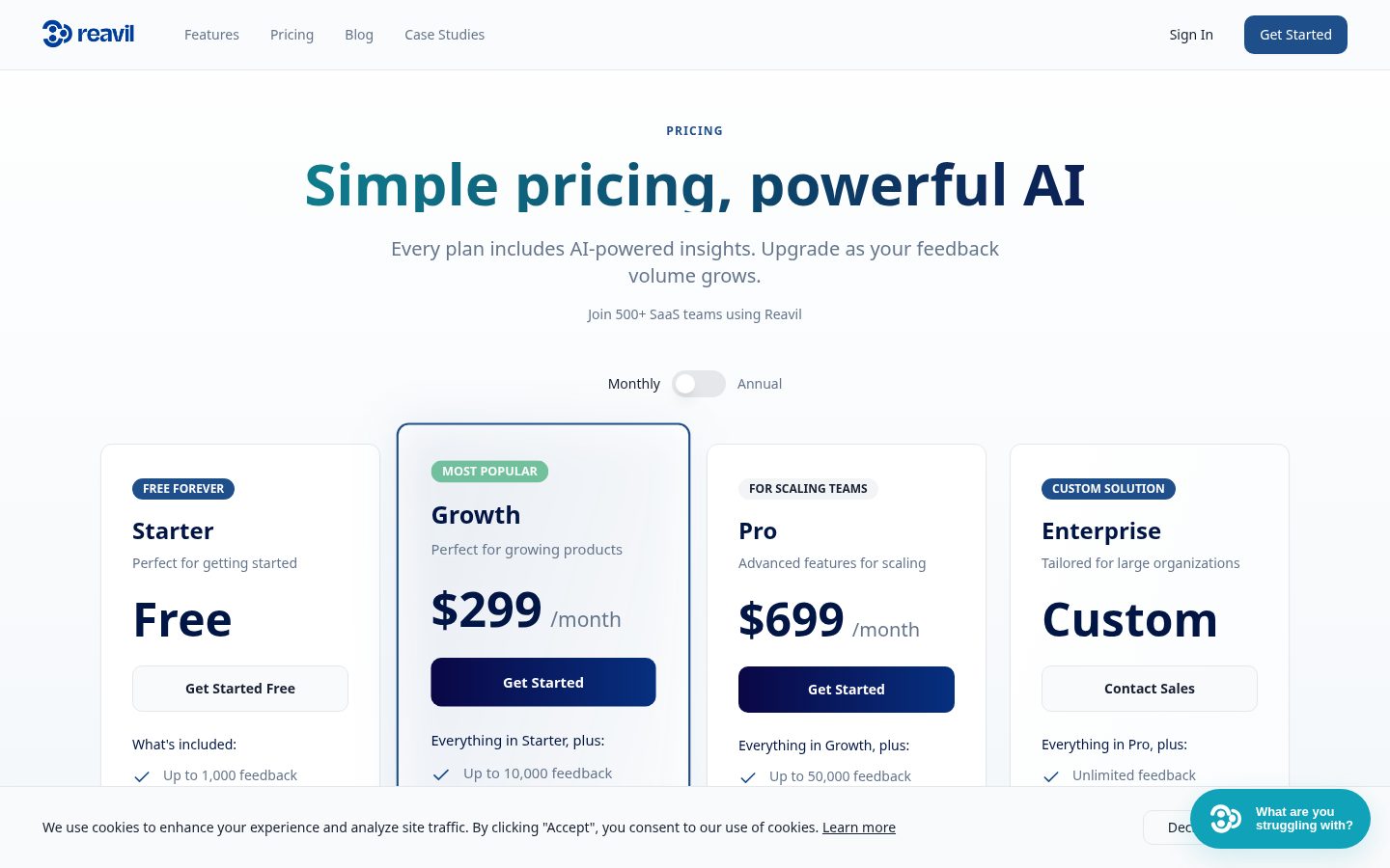 Reavil Pricing