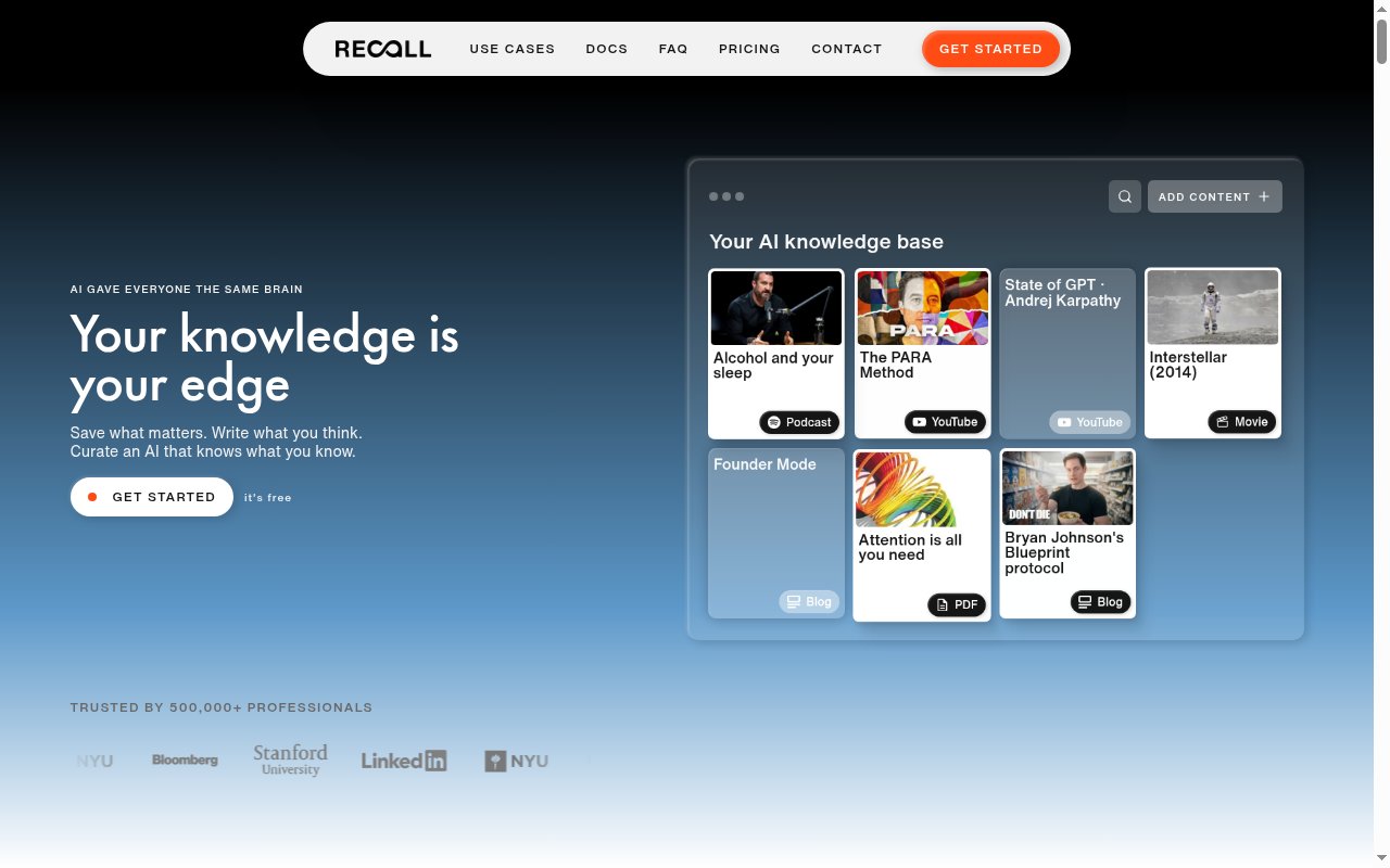 Recall homepage
