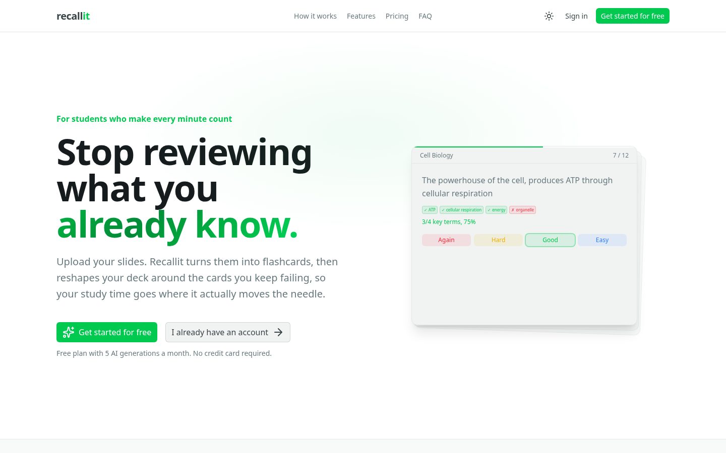 Recallit Homepage