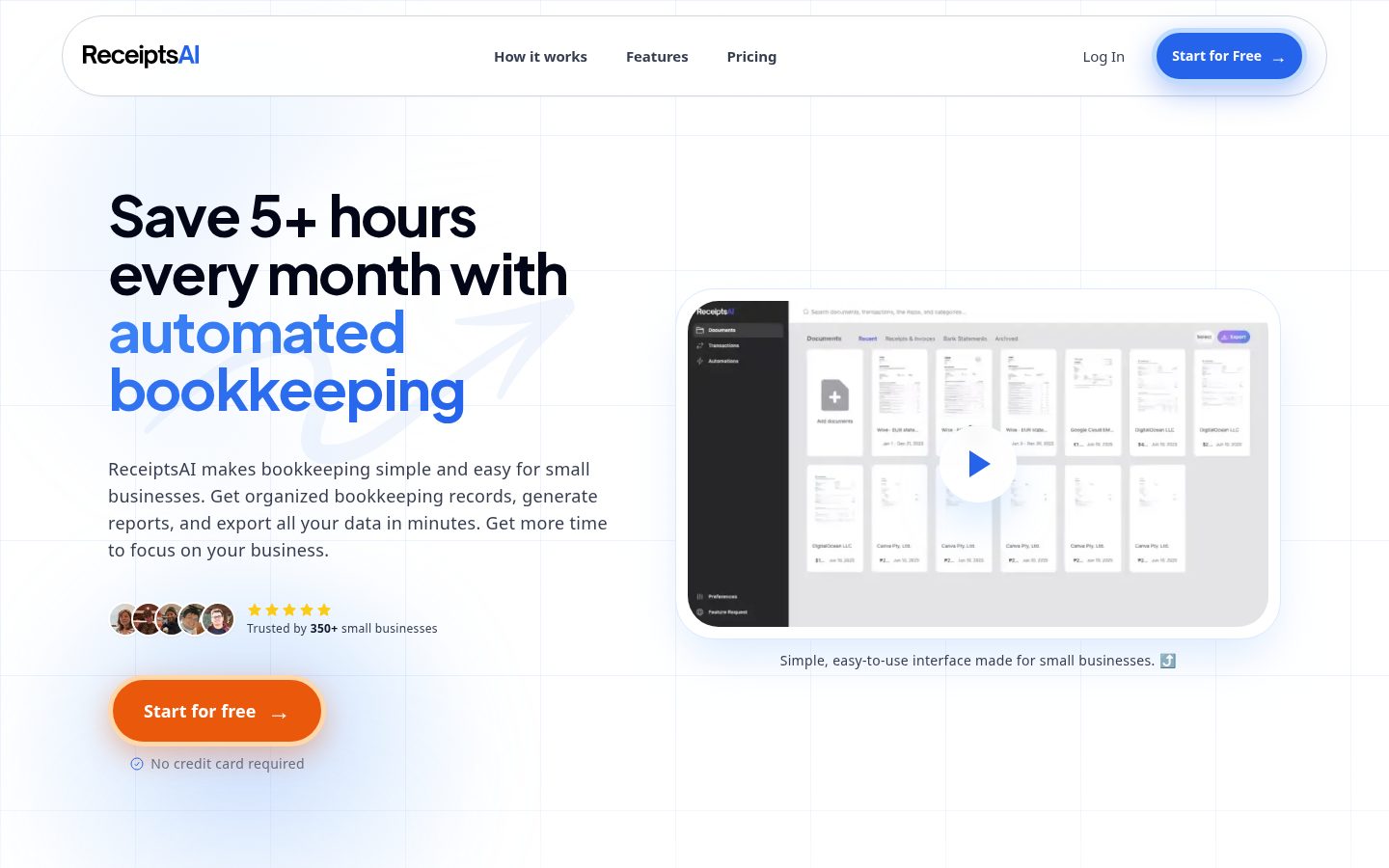 ReceiptsAI Homepage