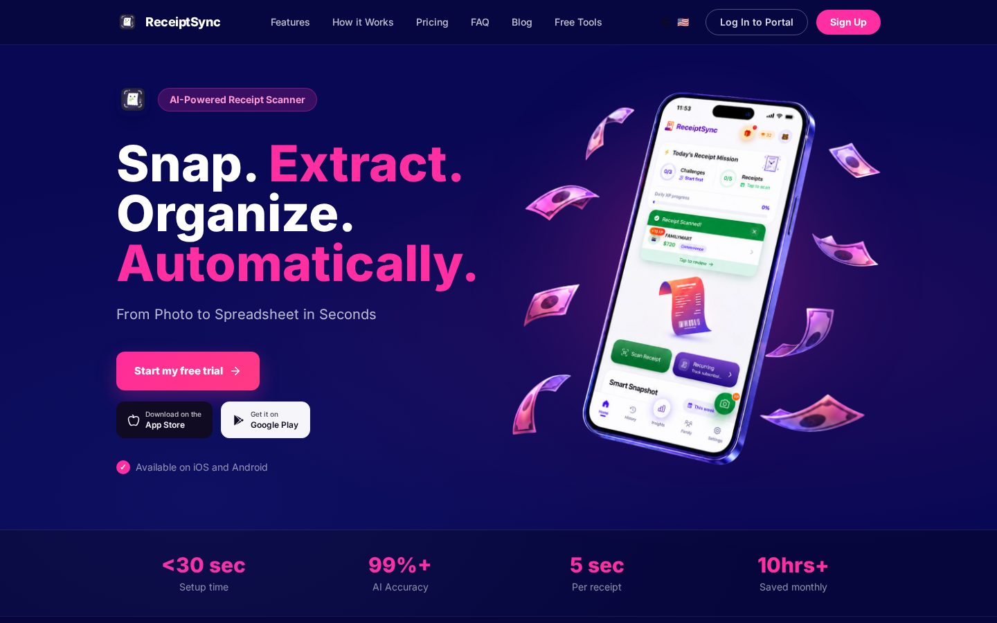 Receiptsync Homepage