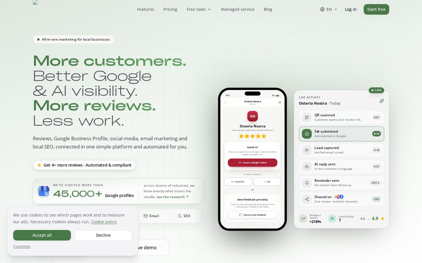 RecensioAI Homepage