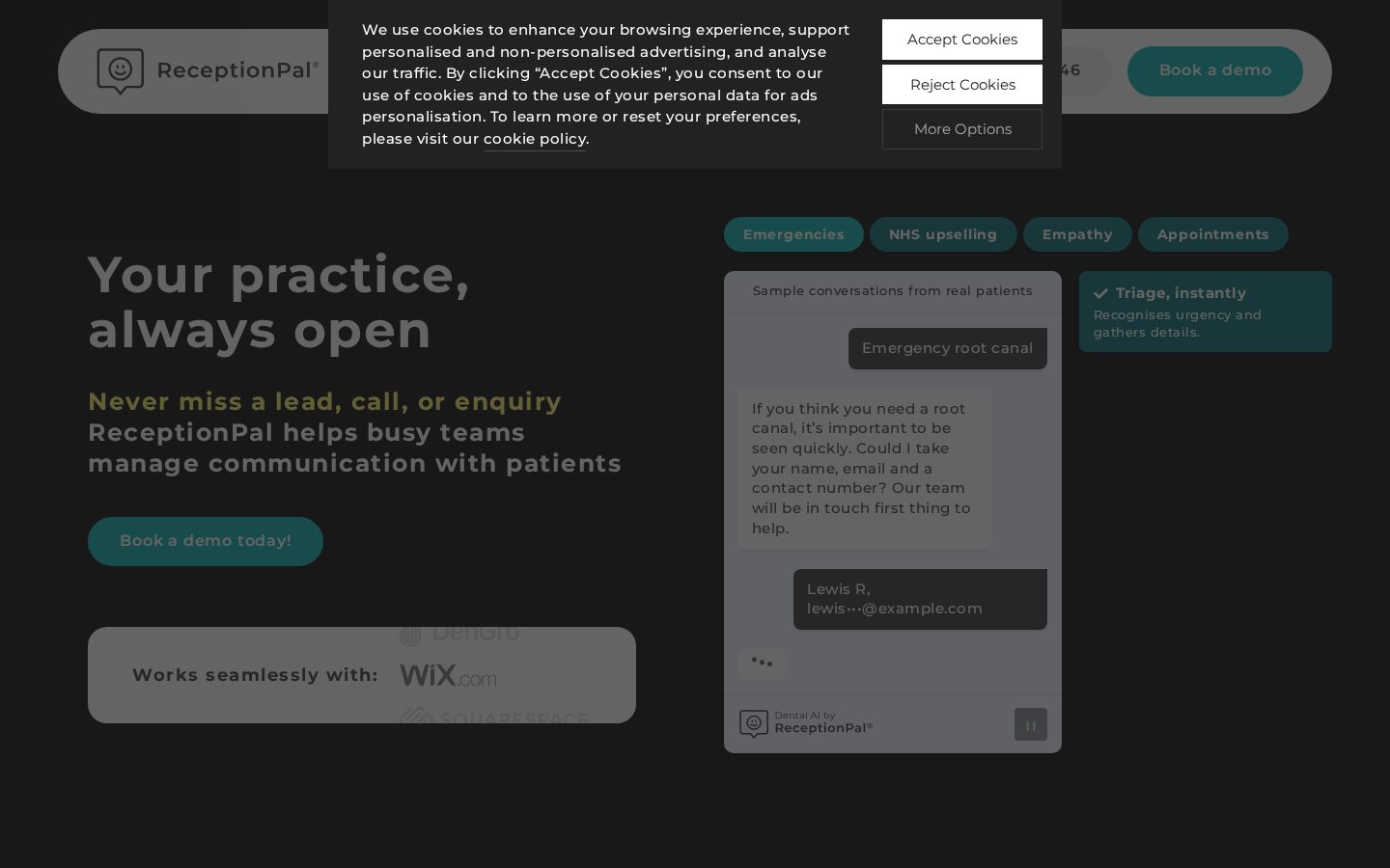 ReceptionPal Homepage