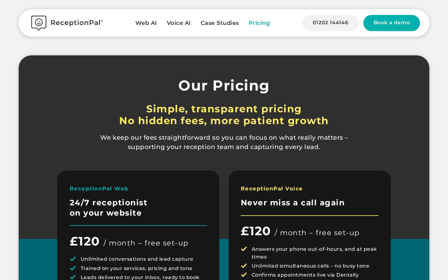 ReceptionPal Pricing