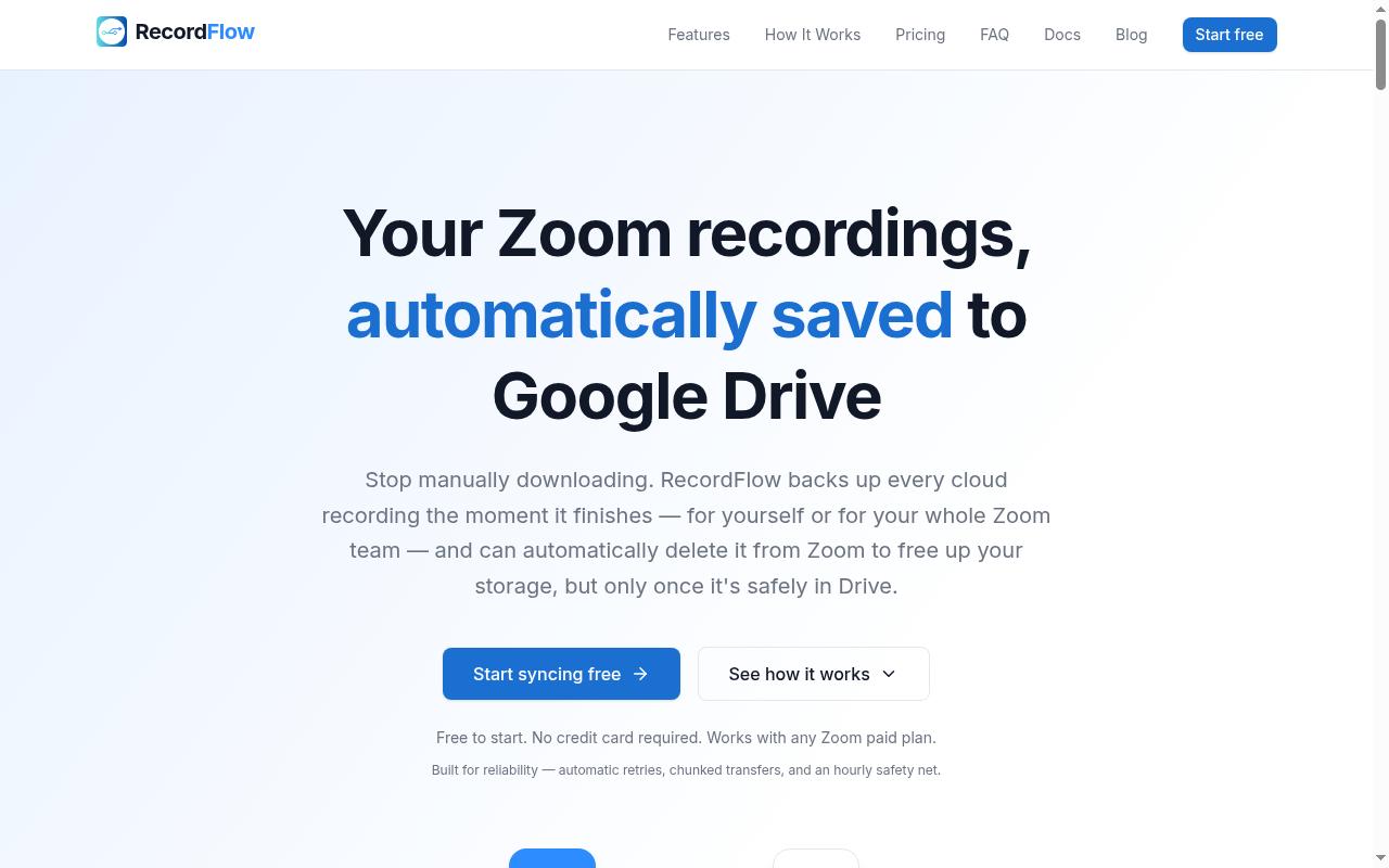 RecordFlow Homepage