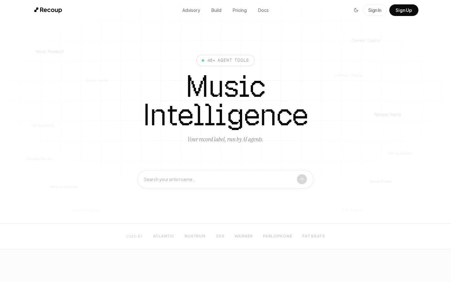 Recoup Homepage
