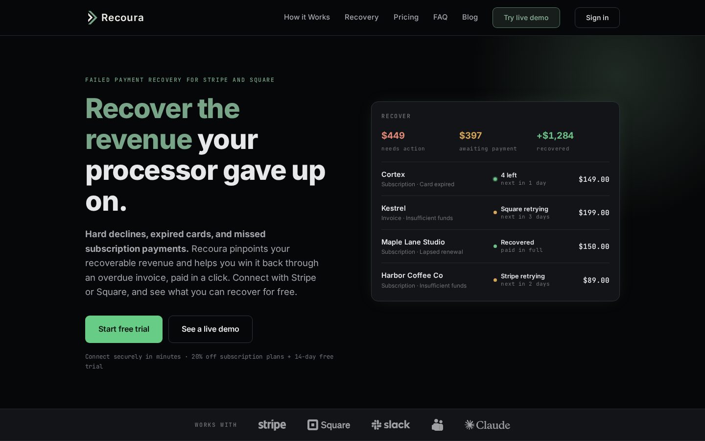 Recoura Homepage