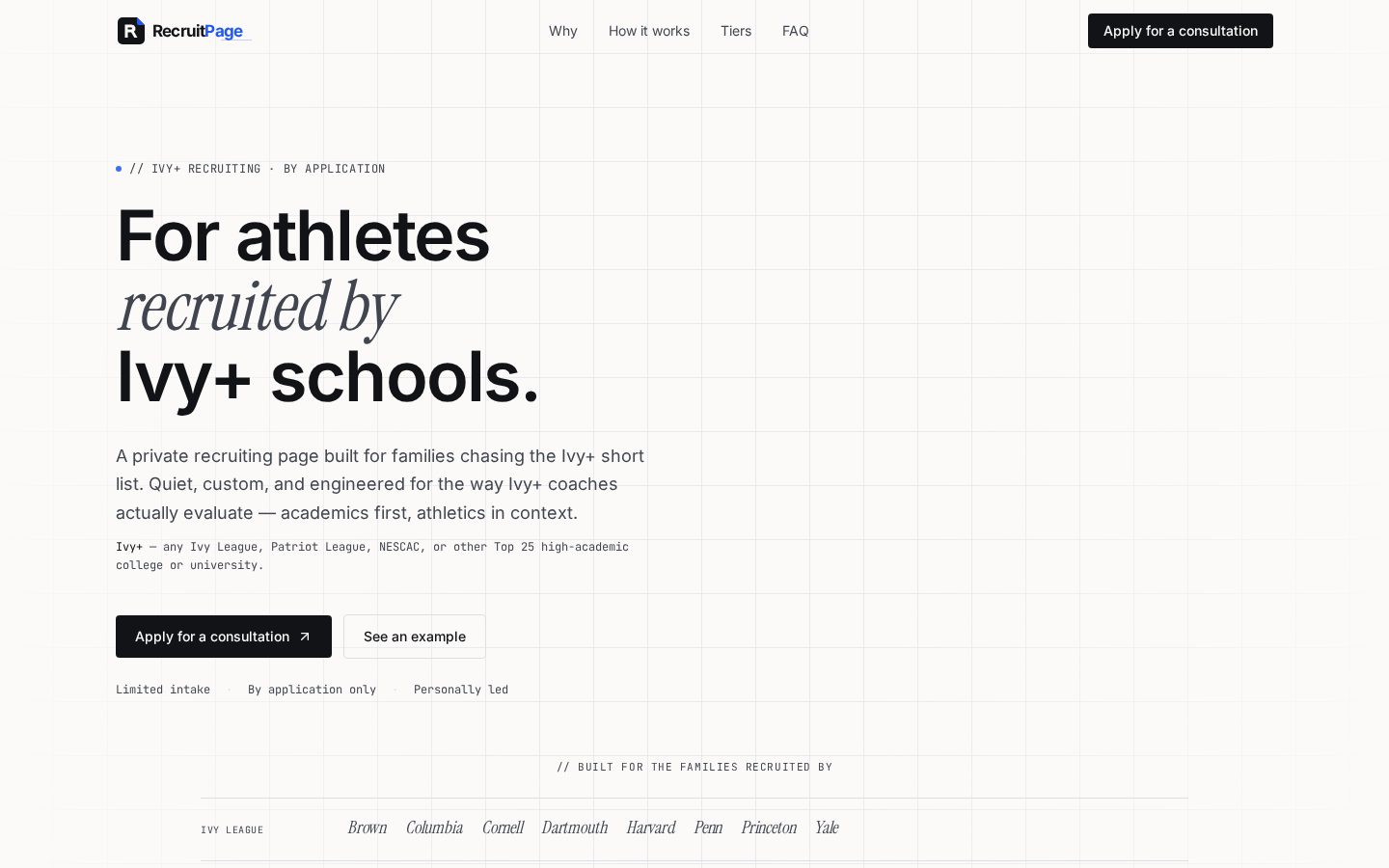 Recruit Page Homepage