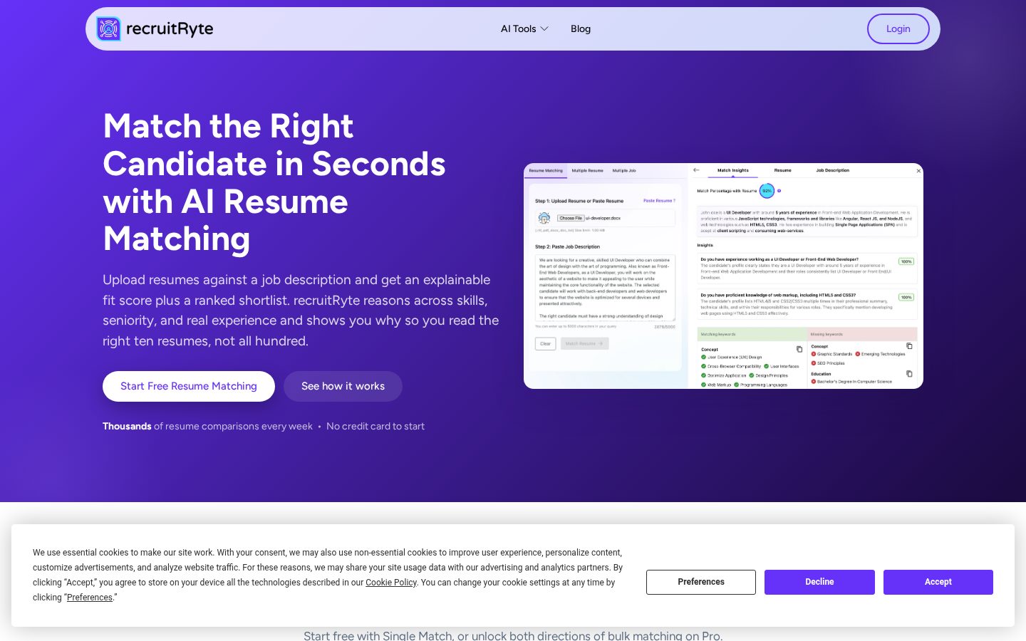 recruitRyte Homepage