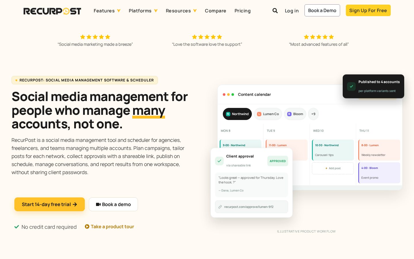 RecurPost Homepage