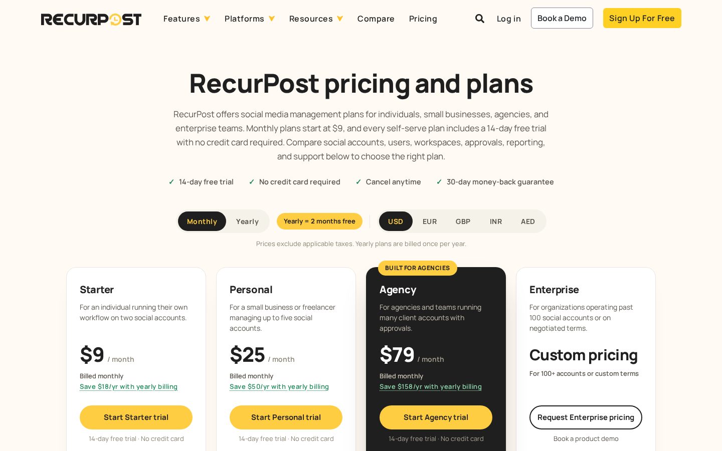 RecurPost Pricing